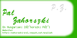 pal zahorszki business card